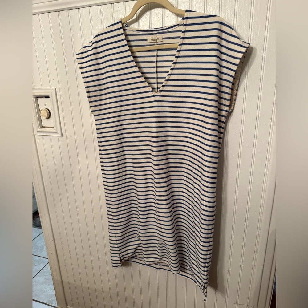 Madewell Vacances Striped V-Neck Medium dress